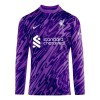 Officiële Voetbalshirt Doelman Liverpool 2024-25 Lange Mouw Purper - Heren